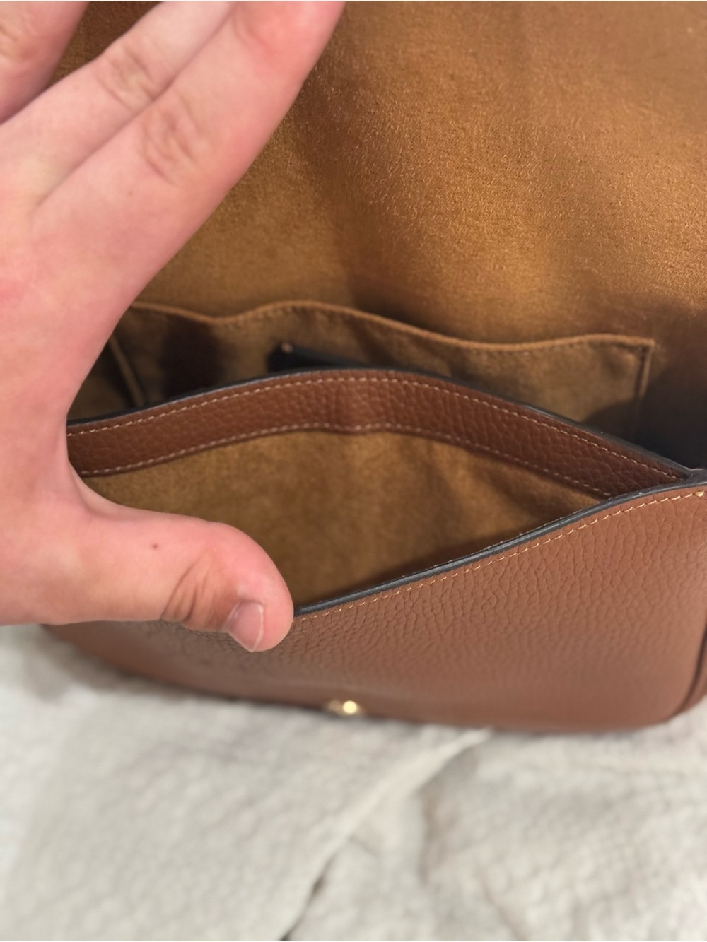 Brown leather Coach Amelia Saddle Bag, used! - Picture 6 of 14